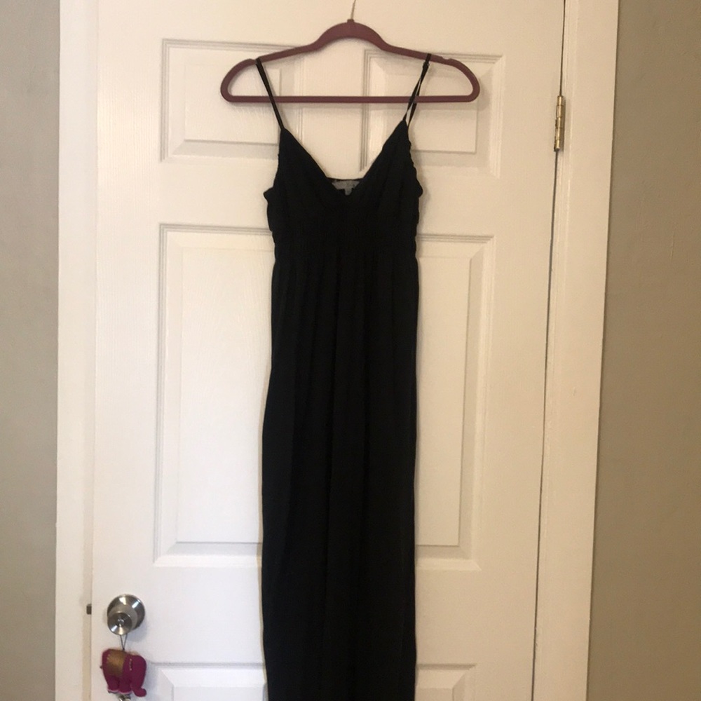 Black cotton maxi dress. Stretchy.